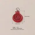 Detailed view of red pomegranate shaped stainless steel button pendant with dimensions - Pomegranate Pendant