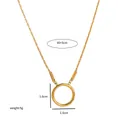 Collana con ciondolo a cerchio dorato con catena 40+5cm e diametro dell'anello di 1,6cm - Catena con Anello a Molla e Fibbia Strutturata / 40+5cm