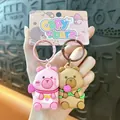 Portachiavi magnetici a coppia Capybara in carino design rosa e marrone - capibara