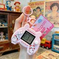 Llavero de mini consola de juegos Tetris rosa con diseño de mando de forma animal - Estilo Controlador Gato / Rosa