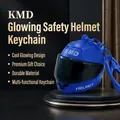 Portachiavi creativo mini casco da corsa blu luminoso con luce LED per decorazione borsa - Ciondolo Casco Luminoso / Blu