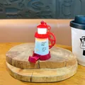 Creative red and white lighthouse keychain with glowing LED light function as bag pendant - Red