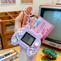 Llavero retro de consola de juegos Tetris púrpura para mochila decorativa - Estilo Controlador Gato / Púrpura