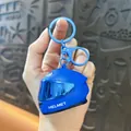 Portachiavi creativo casco moto blu luminoso con mini funzione di luce LED integrata - Ciondolo Casco Colorato (Non Luminoso) / Blu