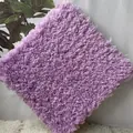 Soft purple shaggy decorative plush mat with long faux fur texture - 30x30x1cm / Purple