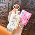Adorable cream white cartoon cat projector camera keychain toy with fun light projection - Fun Projector Camera Pendant / Beige