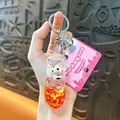 Llavero creativo de zapatilla con aceite líquido, balón de fútbol y purpurina de estrellas - Rosa