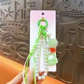 Lindo adorno de bolso verde con perlas de imitación y colgante de bolso de margarita - Verde