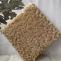 Tapis de chambre en peluche hirsute carré de couleur chameau chaude pour décor cosy - 30x30x1cm / Café Clair