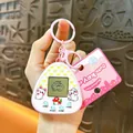 Cute pink onigiri-shaped handheld electronic game console keychain toy for kids and adults - Cat Pet Console Pendant / Pink