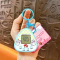 Mini blue handheld electronic game console keychain with pixel frog screen and cute animals. - Cat Pet Console Pendant / Blue