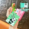 Classic retro handheld game console keychain with cute panda book-style flip design - Book Shaped Game Console Pendant / Green