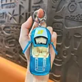 Blue alloy supercar keychain with opening doors and pullback function - Alloy Pull-Back Supercar Pendant / Blue