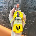 Yellow alloy simulation supercar keychain pendant with double openable doors and pullback - Alloy Pull-Back Supercar Pendant / Yellow