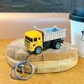 Portachiavi camion ribaltabile in lega gialla, mini modello veicolo cantiere - Giallo