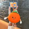 Cute orange persimmon-shaped coin purse keychain with anthropomorphic arms and legs - Orange - Mangosteen Coin Purse Pendant