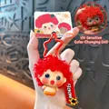 Kreativer UV-farbwechselnder Schlüsselanhänger mit roter Lockenpuppe für Taschen - UV-Farbwechsel Rotes Haar Stil / Rot
