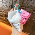 Hellblauer Muschel-Schlüsselanhänger mit Sprachaufnahmefunktion und rosa Geschenkanhänger - Blas-Aufnahme Anhänger / Blau