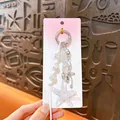 Iridescent white acrylic starfish keychain bag charm ocean series jewelry accessory - Ocean Style Starfish Charm / White