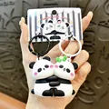 Adorable cartoon panda couple squishy keychain set, soft bag charm accessory gift - Panda Magnetic Buckle / Green