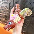 Fun mechanical telescopic crocodile keychain toy with spring-loaded biting action - Funny Retractable Crocodile Clip (Brown) / Brown