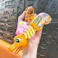 Fun orange telescopic crocodile keychain toy with mechanical biting spring action - Funny Retractable Crocodile Clip (Orange) / Orange