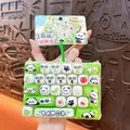 Panda-themed stress relief mechanical keyboard keychain fidget toy in green color - Panda 26-Key Style