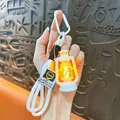 Creative miniature retro white oil lamp LED keychain with warm glowing atmosphere light - Retro Small Lantern / White