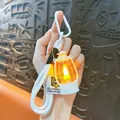 Creatieve mini retro simulatie LED olielamp sleutelhanger met warm sfeerlicht effect - Vintage olielamp / Wit
