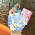 Lindo llavero de máquina de dados de unicornio azul claro con texto Lucky Day en tarjeta - Diseño de Unicornio / Azul