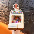 Miniature cartoon glowing claw machine keychain toy for healing stress relief gift - Bear Style / Brown
