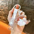Creative liquid oil sheep keychain featuring a glitter strap and teapot liquid charm - Teapot Shape