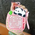 Cute pink panda mini magnetic drawing board keychain toy with magnetic stylus pen - Panda Magnetic Drawing Board Keychain / Pink
