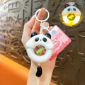 Creative glowing panda donut keychain accessory with cute luminous ring design for bags - Panda Luminous Pendant / Black & White Panda