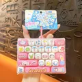 Mini teclado mecánico rosa de 26 teclas con iconos de animales marinos para aliviar el estrés - Colgante De Teclado De Fondo Marino / Rosa