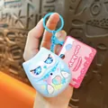 Blue mini owl voice recorder keychain with colorful graphics for bags - Owl Recorder Pendant / Blue