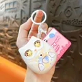 Adorable mini owl-shaped voice recorder keychain with music box function in white - Owl Recorder Pendant / White