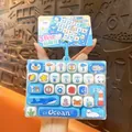 Colgante de bolso juguete fidget teclado mecánico de 26 teclas tema océano en azul - Colgante De Teclado De Fondo Marino / Azul