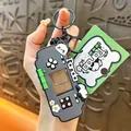 Cute grey panda game console squishy keychain with bamboo detail and tag - Panda Game Console Squishy / Black