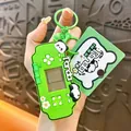 Cute green panda-shaped mini game console squishy keychain accessory for bags and backpacks - Panda Game Console Squishy / Green