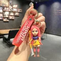 Portachiavi personaggio Derpy Kpop Demon Hunters con cinturino in silicone rosa - Grande / Ragazza dell'Ascia con Capelli Rosa (B264-6)