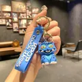 Portachiavi con mostro blu KPOP Demon Hunters con cinturino in morbido silicone - Grande / Tigre Seduta Blu (B264-8)