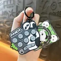 Cute cartoon panda game controller shaped squishy fidget toy keychain with tag - Panda Whack-a-Mole Pendant / Black