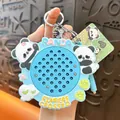 Cute panda game console squishy keychain in vibrant blue color for bag accessory - Round Panda Magnetic Squishy / Blue