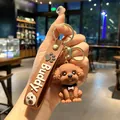 Simpatico portachiavi cane Teddy marrone con dettaglio cinturino in gomma Buddy - Teddy (B539-2)