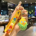 Niedlicher Mais-Schlüsselanhänger mit gelbem Silikon-Handgelenkband - Mais (B225-2) / Gelb