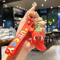 Süßer roter Chili-Schlüsselanhänger mit Veggy-Silikonarmband für den Rucksackanhänger - Chili (B225-4) / Rot