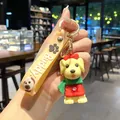 Simpatico portachiavi a forma di cane giallo con cinturino Buddy e sciarpa verde - Shih Tzu (B471-7)