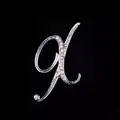 Primer plano de un broche de letra plateado con brillantes pedrería de imitación - Estilo Letra X (2255) / Plata X