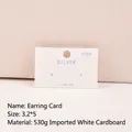 Professional white earring display card for jewelry packaging 530g cardstock 3.2x5cm - 2-Hole Earring Stud Card (Printed) / 5x3.2cm, 100 Pieces/Pack / White